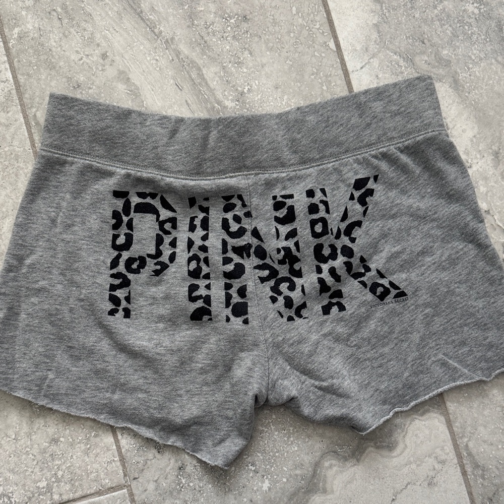 Gray Leopard Print Shorts
